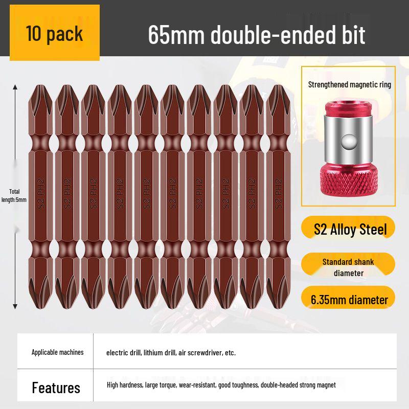 Industrial-Grade Magnetic Phillips Screwdriver Bit Set - Super Hard for Electric Screwdrivers and Hand Drills