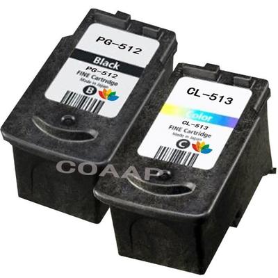 Canon PG-512 CL-513 Ink Cartridge - Refillable - Black and Tri-color - 2 Pack