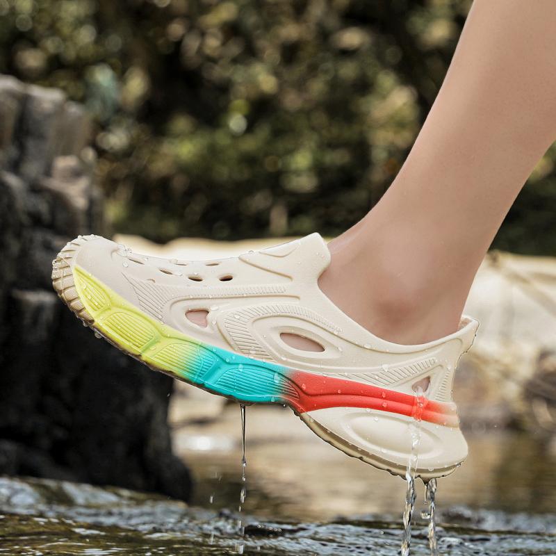 Summer Men Sandals Beach Slippers Fashion Outdoor Slippers Casual Beach Water Sports Shoes Breathable Hollow Flip Flops Cheap Male Aqua Sneaker