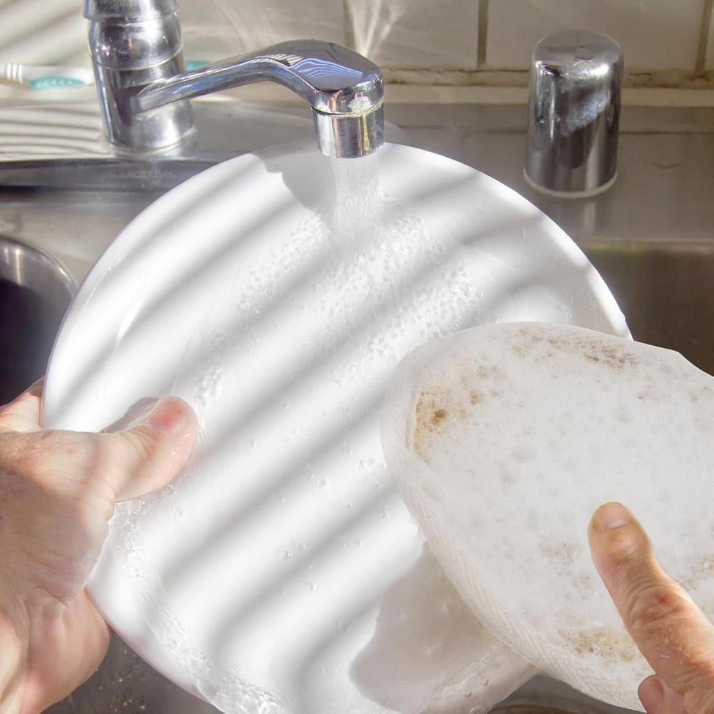 Natural Loofah Dish Sponge Pack of 2, Compostable and Cellulose Kitchen Loofah, Luffa Eco-Friendly Loofah Sponges for Cleaning Kitchen, Bathroom and