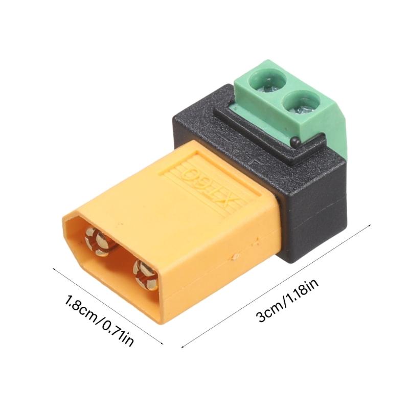 XT60 Male To 2Pin Solderless Terminal Adapter For Drones Solar Panel Remote Models 10A Current