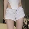 Fashion Sexy Low Waisted Hole Breaking Ladies Denim Shorts Hot Pants