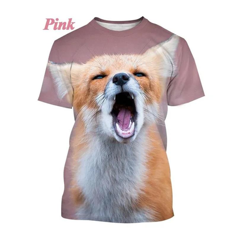 Animal Cute Fox 3D Print T-Shirts Men Women Fashion Casual O-Neck Short Sleeve T Shirt Oversized Harajuku Tees Top Kid Clothing