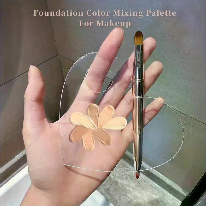 2Pcs Transparent Acrylic Makeup Palette Liquid Foundation Mixing Cream Manual Cosmetic Beauty Makeup Mixer Beauty Tool