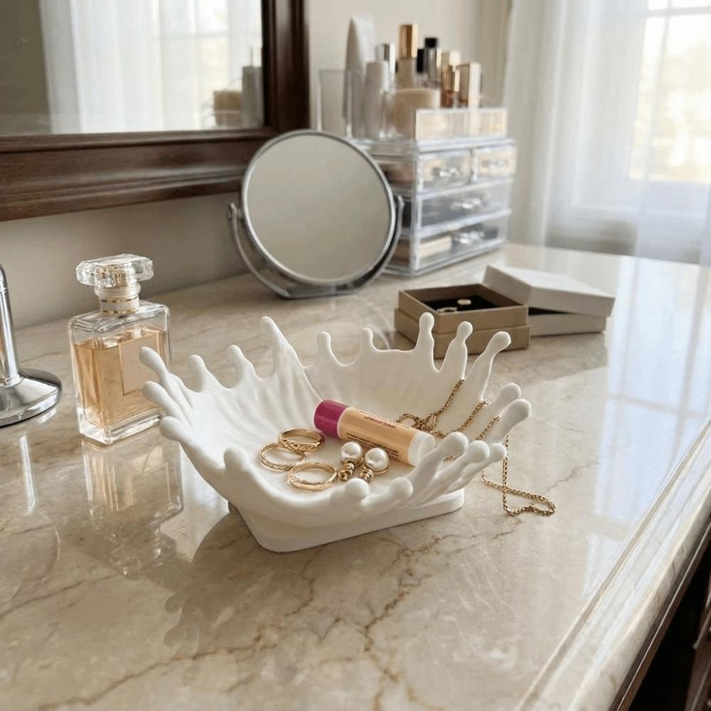 Modern Jewelry Storage Tray Wavy Edge Jewelry Display Plate Entryway Keys Tray Bedroom Decor