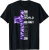 Cute Purple Camo Christian Cross Gifts Women Men Kids Verse T-Shirt