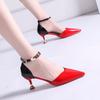 Women High-heeled Sandals Fashion Pointed Toe High-heel Single Shoes Slanted Back Sandal Sweet Banquet Party Pumps Zapatos Mujer