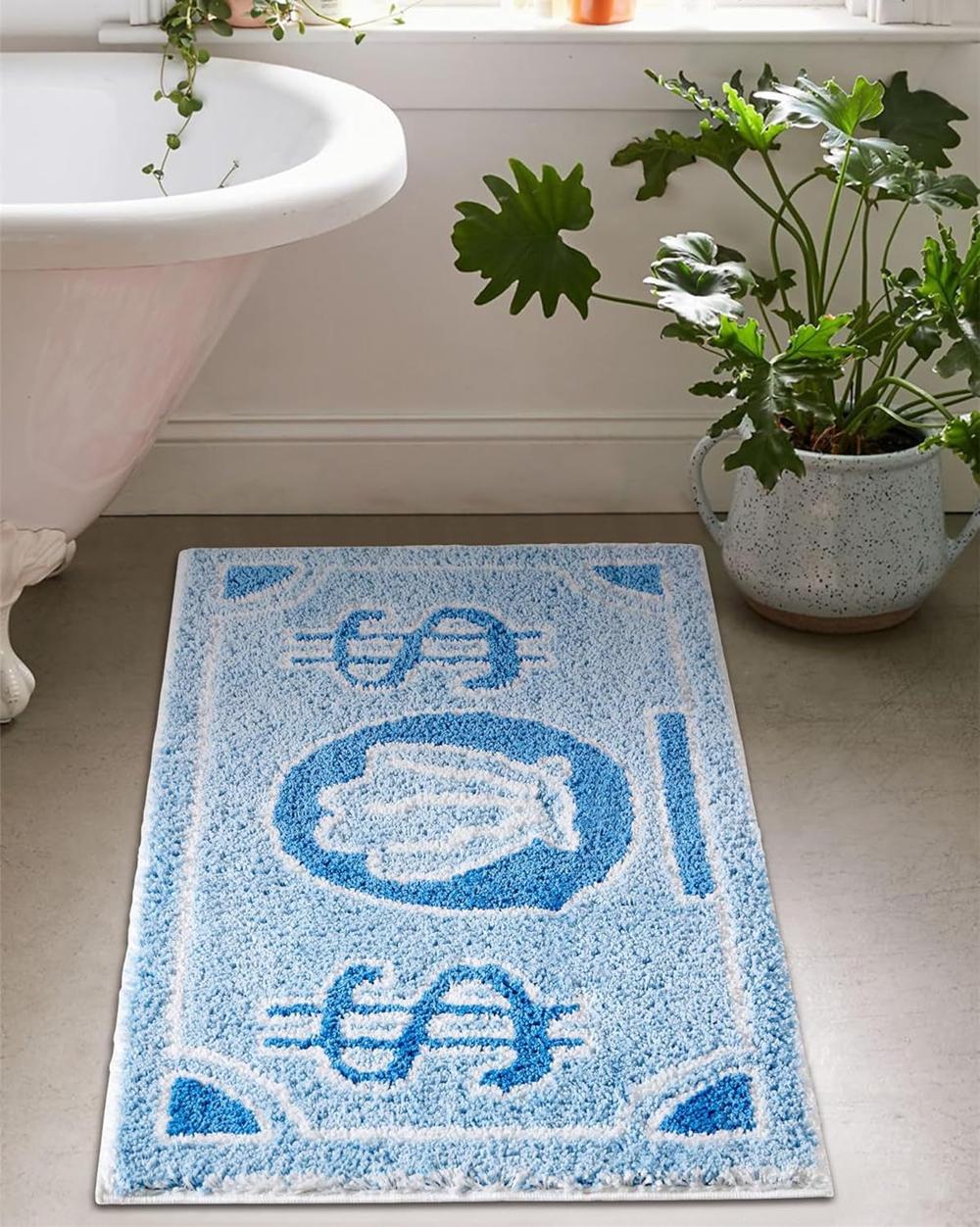 

VIKAMA Coin Pattern Rug SpongeBob Style Home Bedroom and Living Room Floor Mat Non-Slip Anti-Fouling Carpet Home Decoration 40x60cm