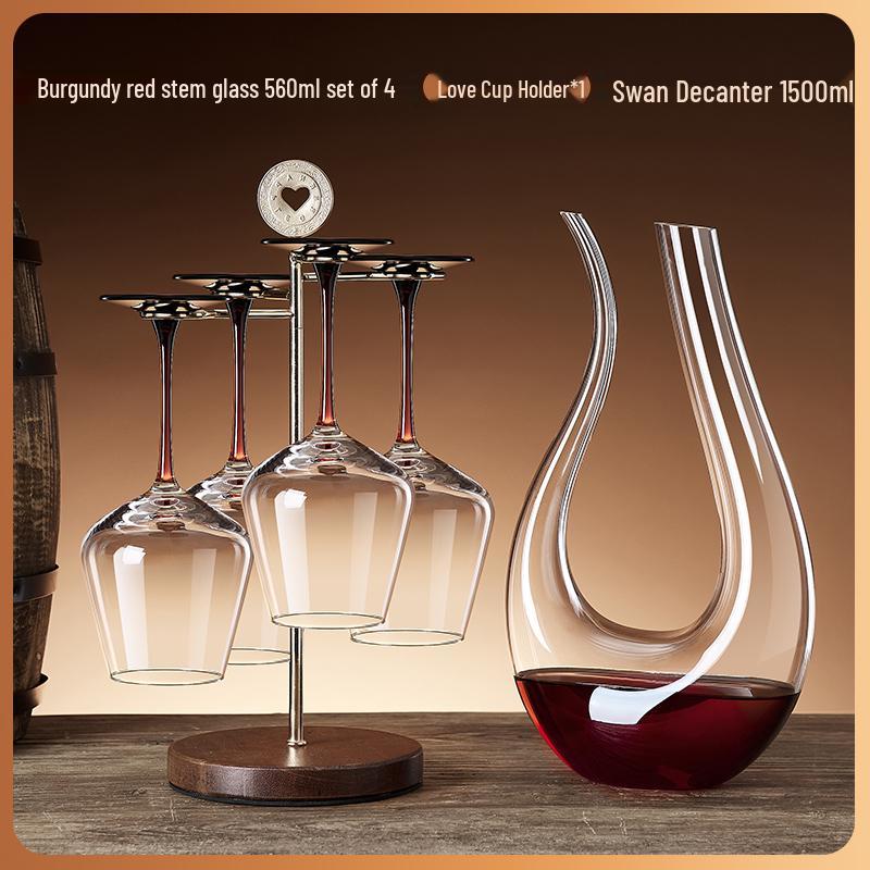 Creative Red Wine Glass Hanging Rack for Living Room Cabinets - Display and Storage Shelf with Ornaments