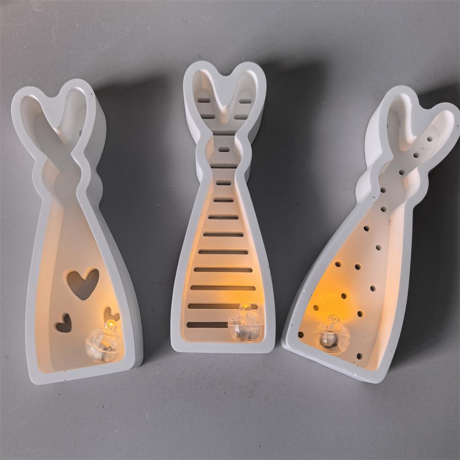 WTEMPO Ostern Silikonform Stehender Hase Dekoration Festival Requisitenform Gips Epoxidharzform