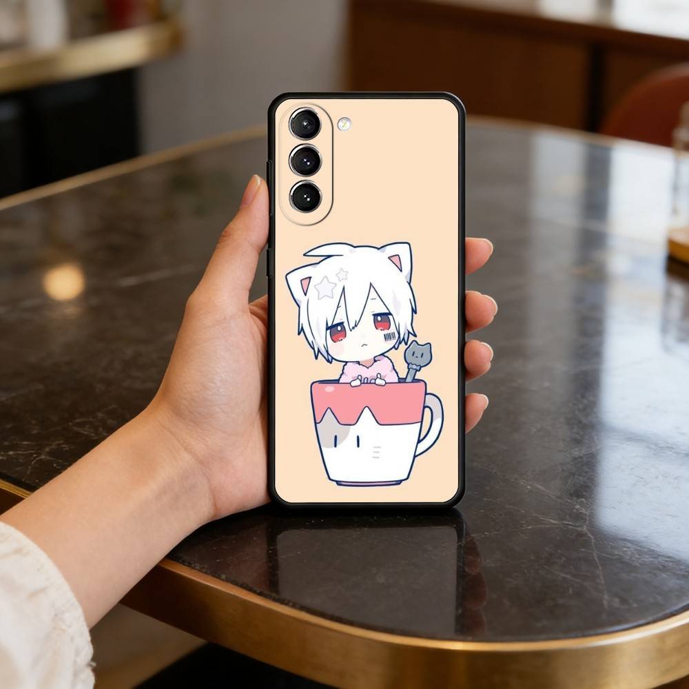 Singer M-Mafumafu Ctue Phone Case For Samsung S25,24,23,22,30,21,10,9,Ultra,Plus,Lite,FE,4,5 G Soft Black Case