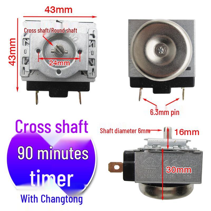 Timer per pentola a pressione elettrica e friggitrice ad aria con campanello, 60/90/120 Min, Interruttore temporizzatore a semicerchio/asse a croce