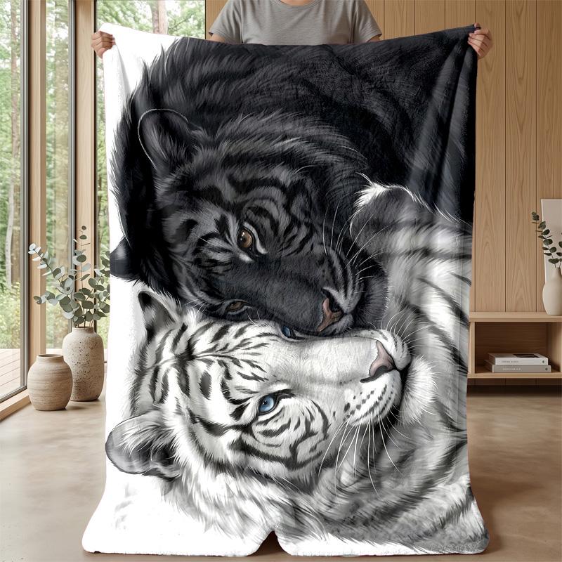 Tiger Love Artwork 1 Theme blanket Lightweight Warm Flannel Blanket Decorative Throw Blanket for Home Decoration