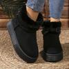 Metal Buckle Thicken Warm Faux Fur Ankle Boots Women Winter Platform Short Plush Snow Boots Woman Non Slip Soft Cotton Shoes