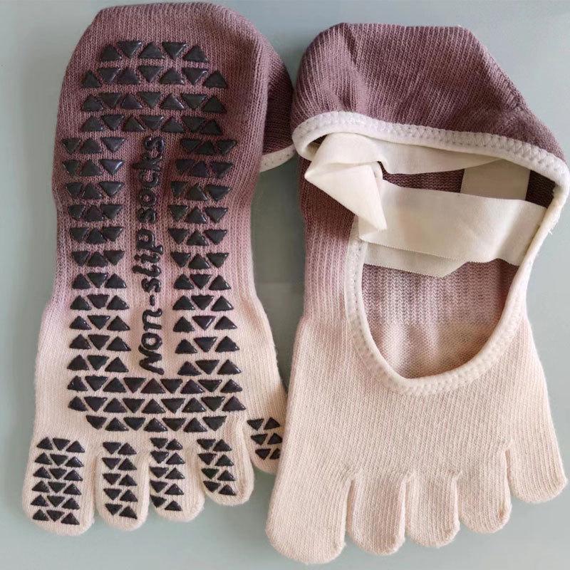 Non-Slip Five-Toe Yoga & Pilates Cotton Socks for Women