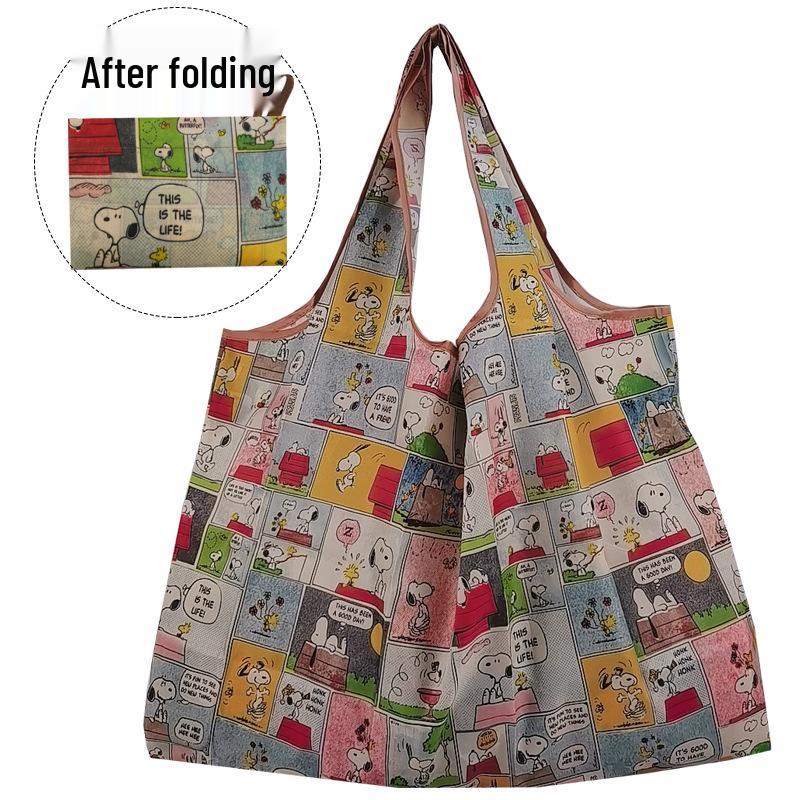 Eco-friendly Foldable Shopping Bag – Japanese & Korean Cartoon Design, Portable and Sturdy