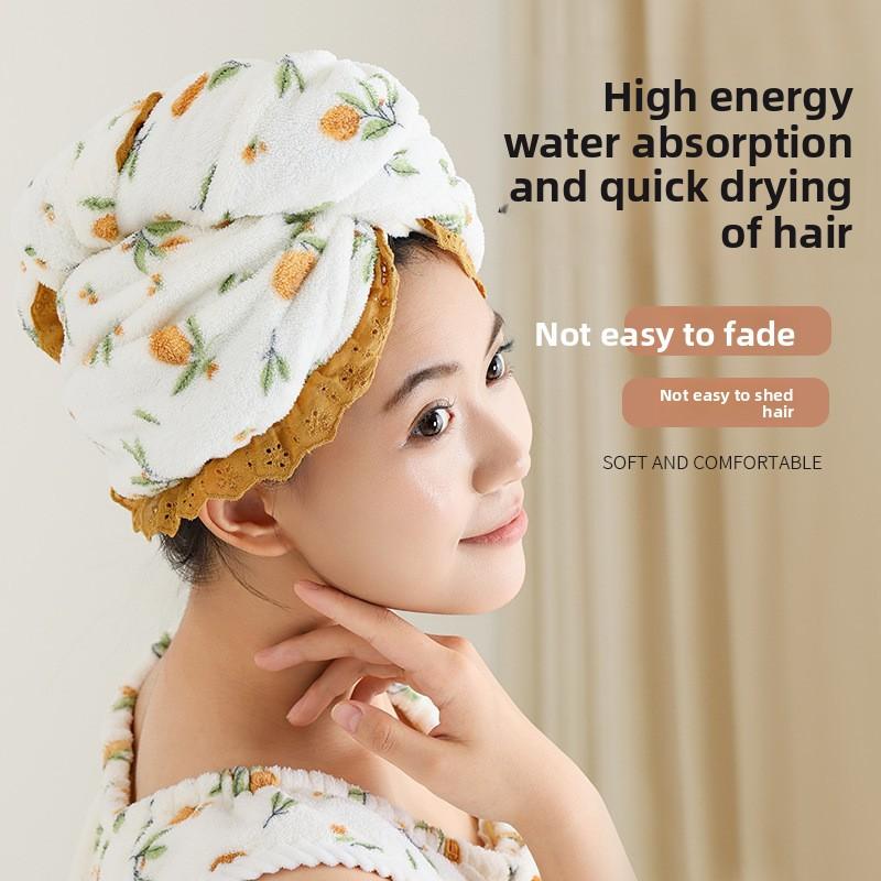 Printed Absorbent Quick-drying Towel Shower Cap