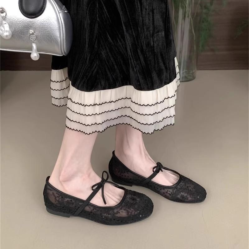 Spring Autumn Lace Women Mary Jane Shoes Fashion Slip On Comfort Street Style Soft Sole Female Dress Flats Shoes