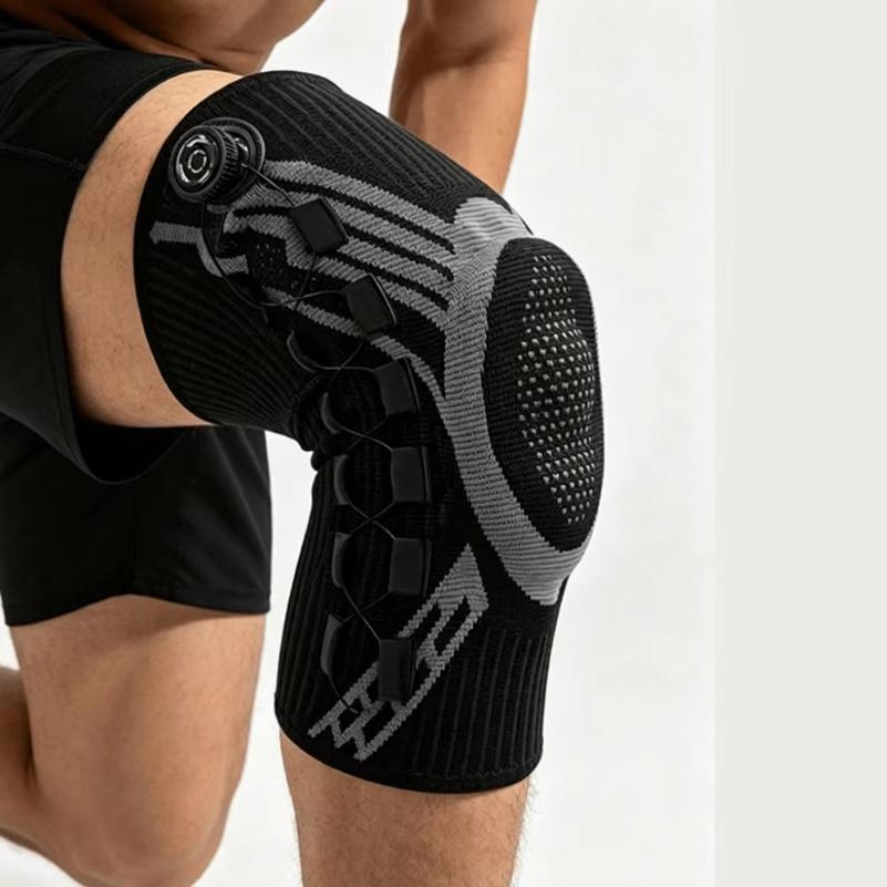 Professionele Verstelbare Knop Kniebeschermers Elastisch Dunne Sport Kniebrace Antislip Veersteun Scheenbeschermer Basketbal