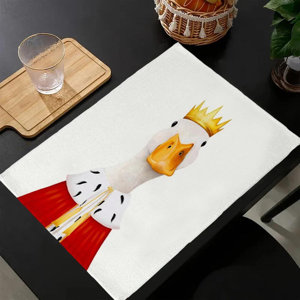 

Funny Duck Pattern Table Mat Kitchen Decoration Placemat Table Napkin For Wedding Dining Accessories Table Mat 30x45cm-4PC