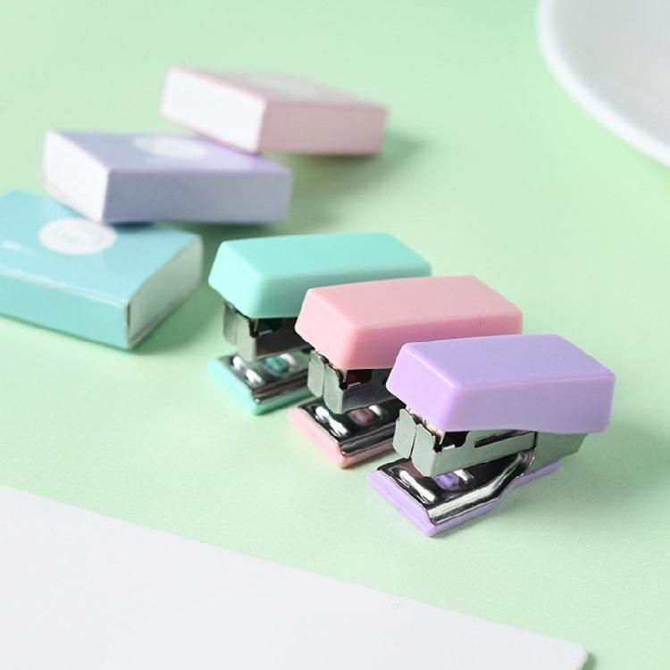 1 Set Small Stapler with Staple Desk Stapler Plastic Office Stapler 6-10 Sheets Capacity For Daily Use