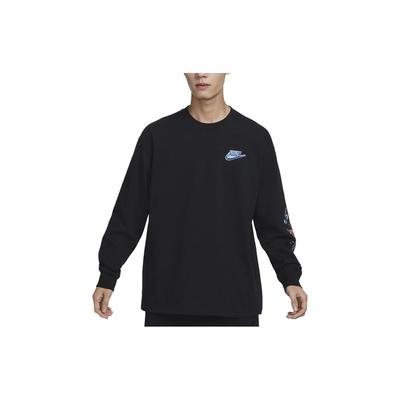 Alphabet Logo Print Crew Neck Long Sleeve T-Shirt Men Tops Black FD9896-010