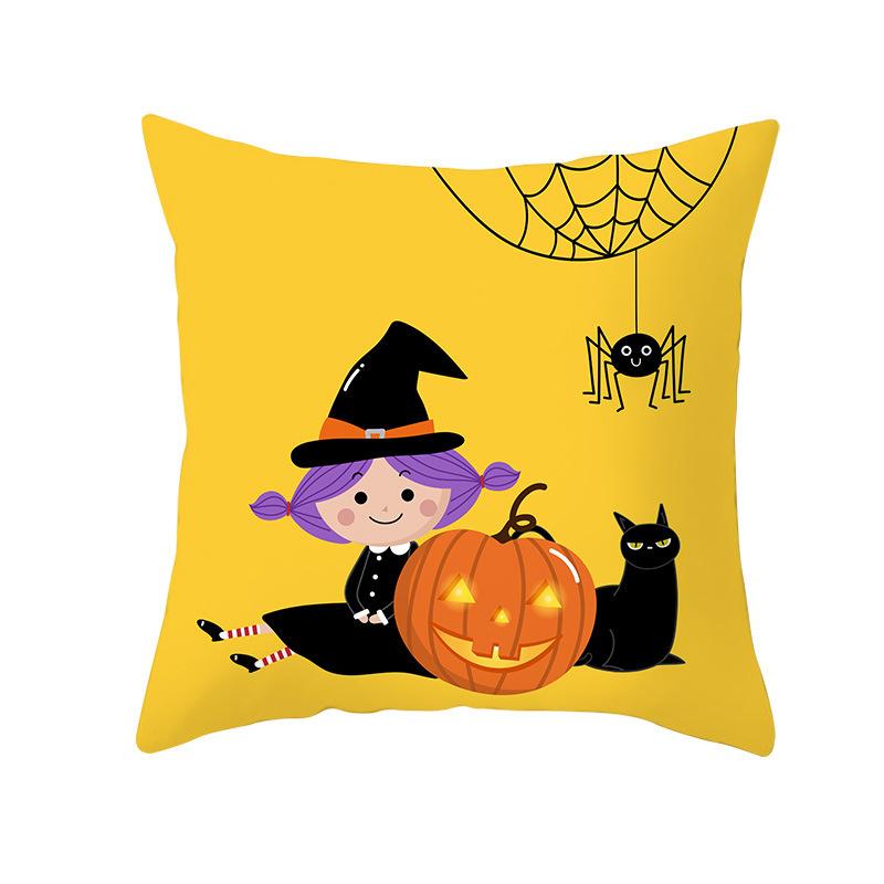 Funny Pumpkin Head Halloween Pillow Cover Home Furnishing Printed Living Room Sofa Cushion Cover Cushion Cover