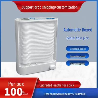 Automatic Floss Dispenser Box with Plastic Floss Sticks - Family Pack Refill
