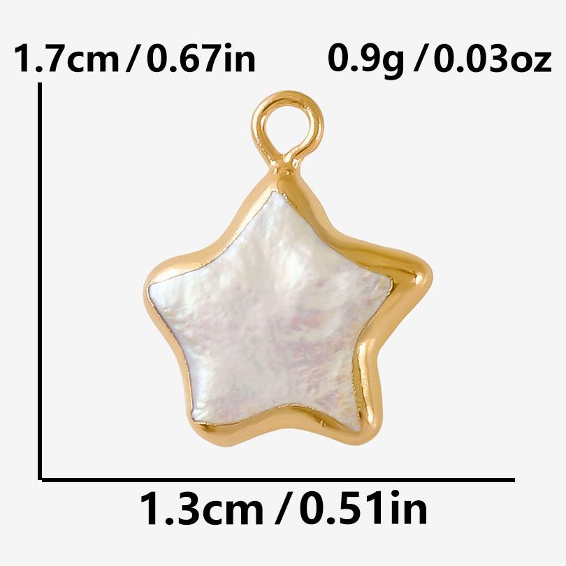 3pcs Real Natural Shell Pendants For Jewelry Making Supplies Geometric Round Cross Star Pearl Charm DIY 304 Stainless Steel Ring