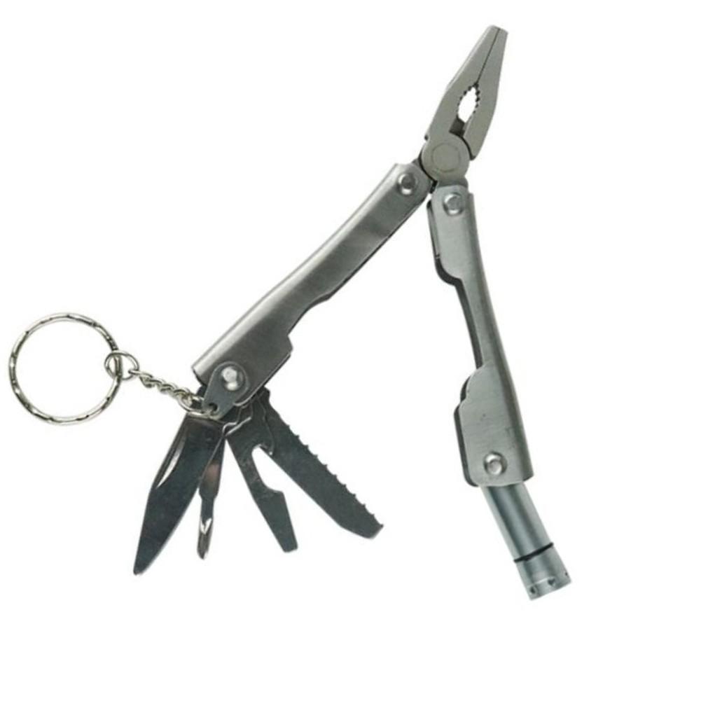 Camping Multitool Folding Pliers LED Flashlight Tool