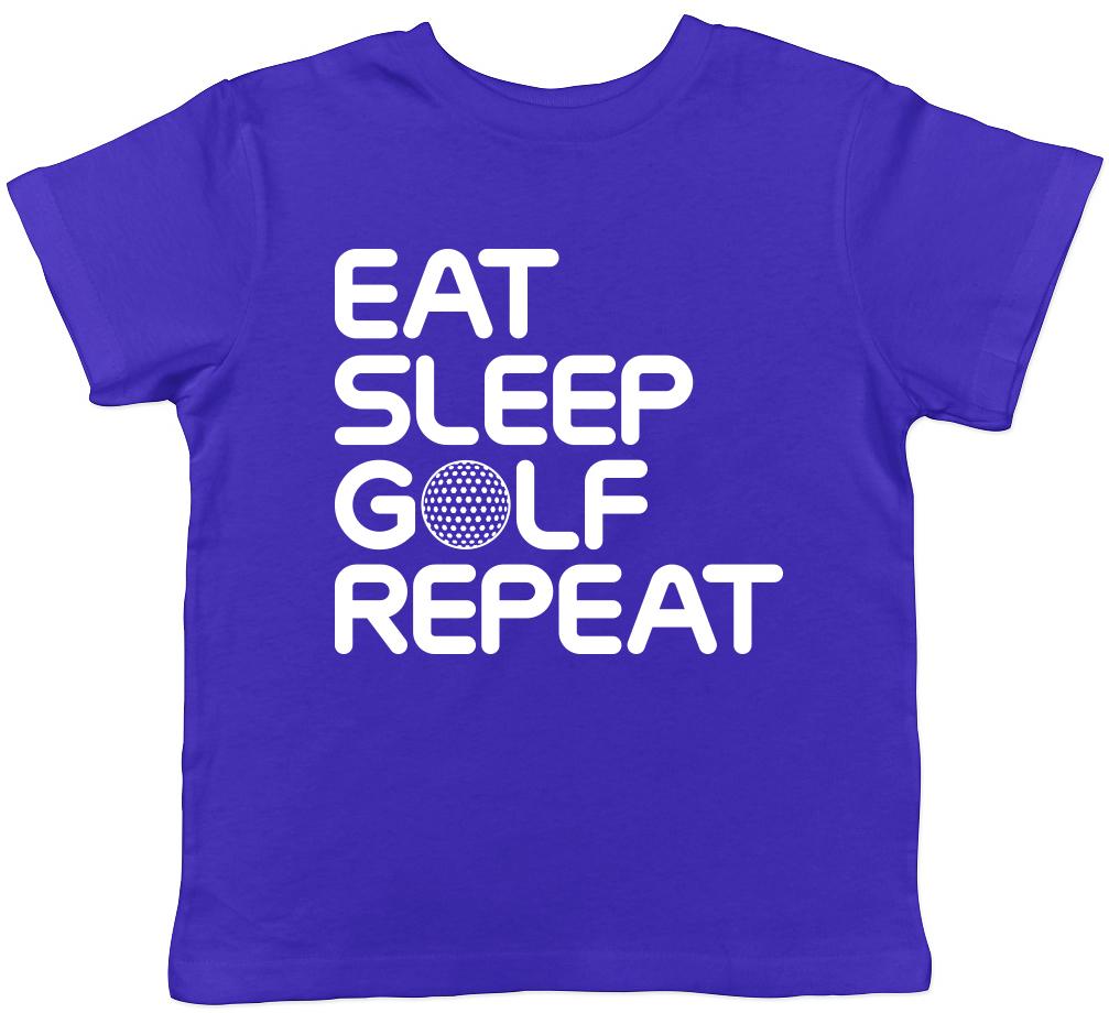 Ешь Спи Играй в Гольф Повторяй Мальчики Девочки Детская Детская Футболка 100