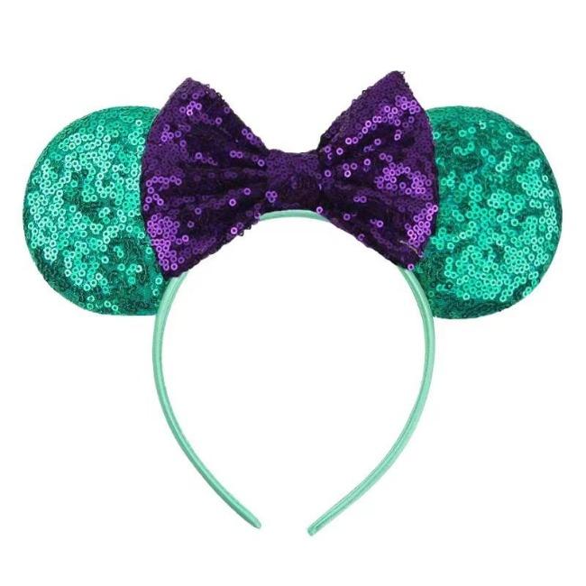 Silver Shinny Mouse Ears Headband For Girls Shinny Sequin Bow Hairband Festival Party Cosplay DIY Hair Accessories