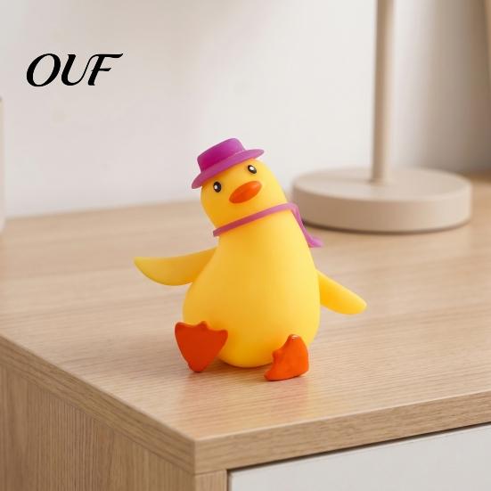 Office Relaxation Tools Cartoon Duck Stress Relief Toy, Squeezable Fidget Soft TPR Toy Stretch Sensory for Hand Exercise