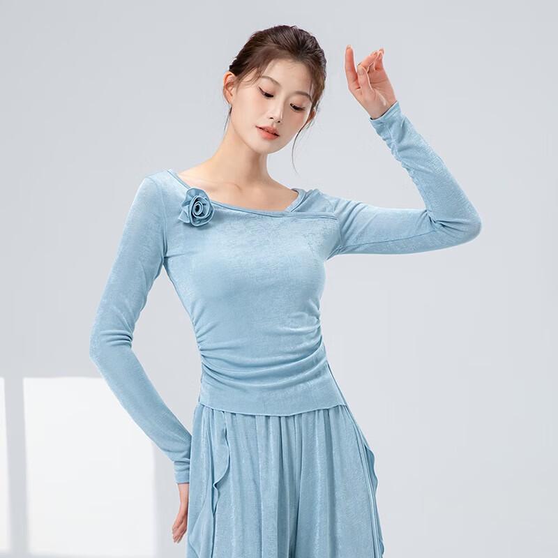 WEZHO Classical Dance Floral Mesh Top