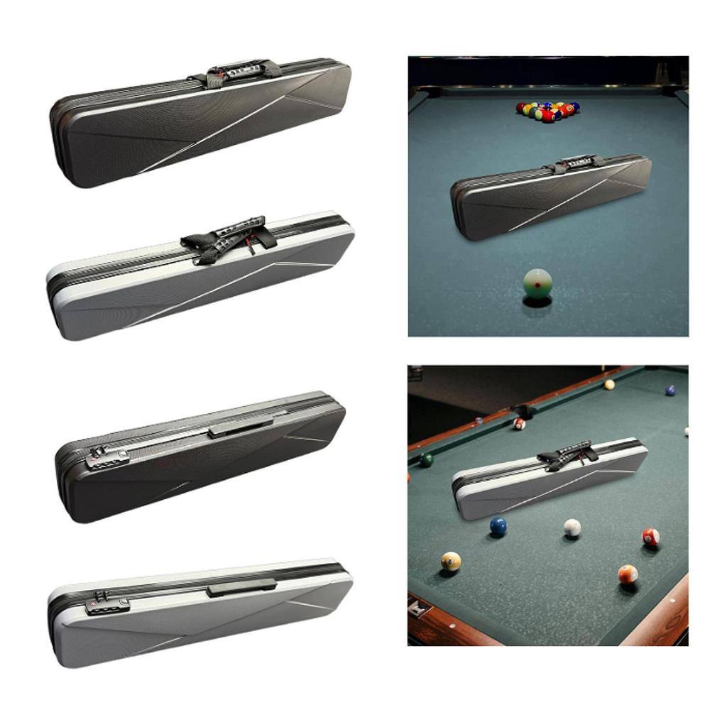 Pool Cue Case Hold up to 3 Butts and 3 Shafts Snooker Cue Box Billiard Stick Carrying Case with Detachable Shoulder Strap