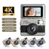 Flip Screen Card Camera, HD Digital Camera for Kids and Students, Supports Photo and Video Recording, Retro CCD Design