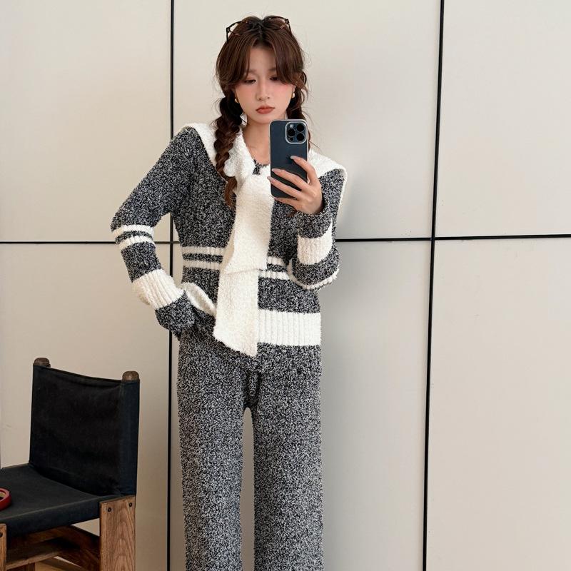 Half fleece pajamas women's winter thickened fleece soft casual lady suit women's winter warm loungewear