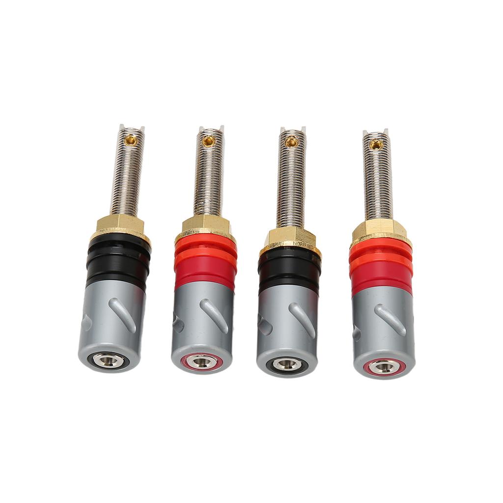 4 Pcs Banana Plug Connector Pure Copper 4mm Rhodium Plating Banana Plug Binding Post Connector for S