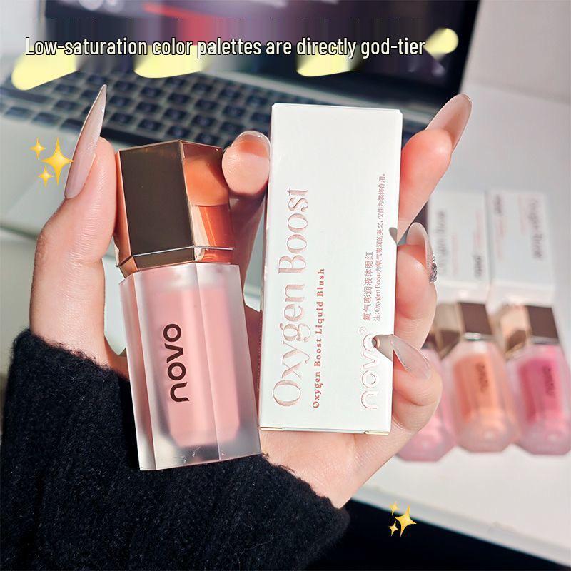 NOVO Hydrating Liquid Blush: Oxygen Plumping, Low Saturation, Brightening & Whitening Cream for Contouring.