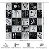 Modern Black White Music Notes Shower Curtain Abstract Design Decor For Bathroom Perfect Gift Idea (Customizable Sizes)