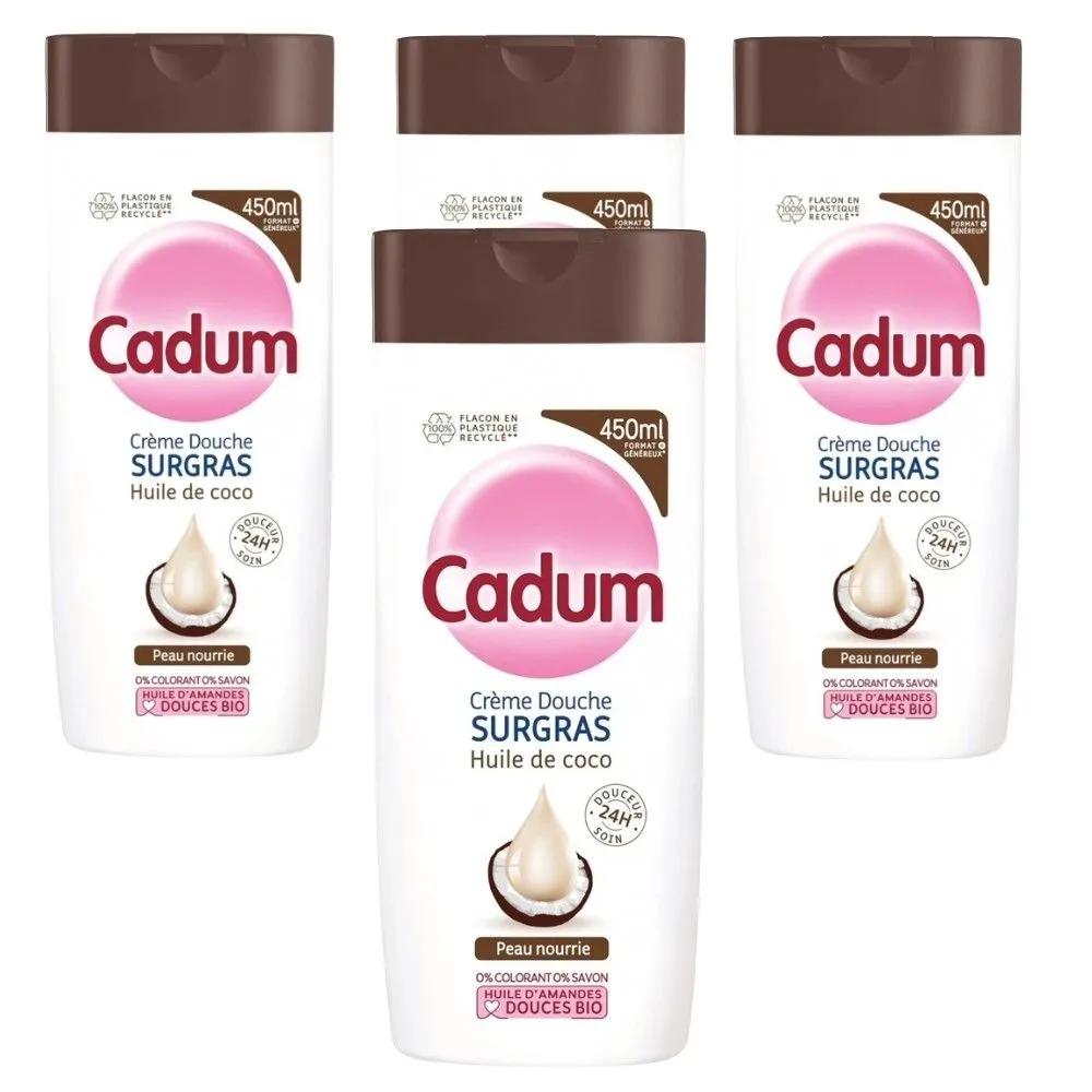 Cadum French Coconut Oil Cream Moisturizing Shower Gel 450ml x 4 bottles