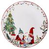 Christmas Ceramic Dinner Santa Christmas Tree Round Plate Dessert Dish Flat Dinner Plate Easy To Clean Home Snack Western Plates