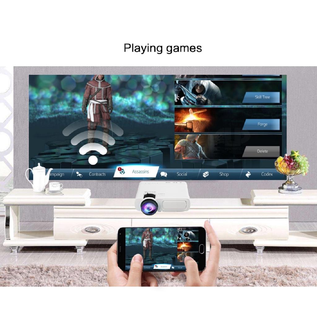 Projector T5 LCD 7000 Lumen 1080P Full HD Wifi bluetooth Mini Home Theater Android 6.0 Audio Speaker Home Theater Cinema