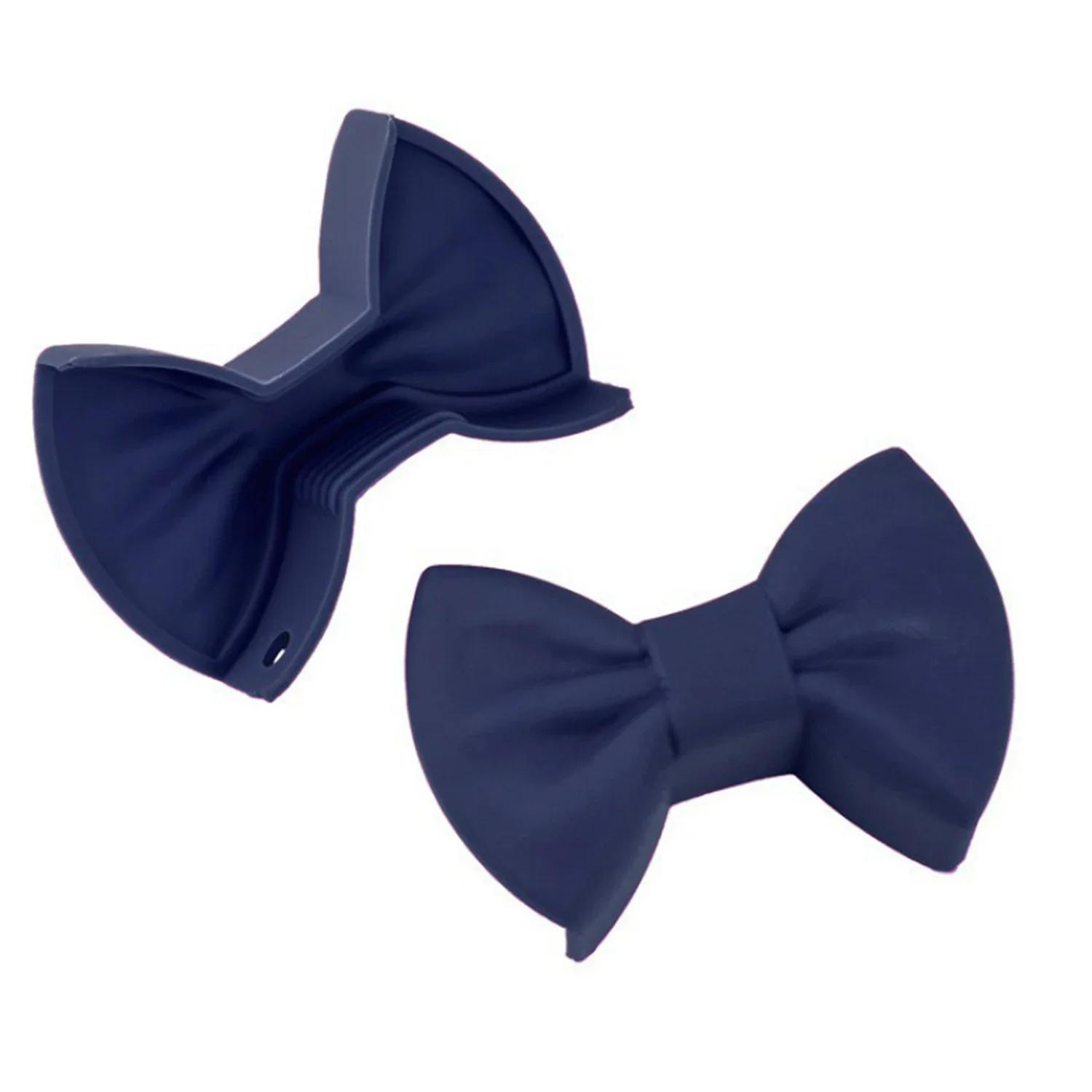 

2 шт. Силиконовые прихватки для духовки Креативные прихватки для духовки в форме банта Термостойкие подставки для кастрюль Для приготовления пищи Мини-прихватки для духовки Кухонный инструмент Горячие темно-синий