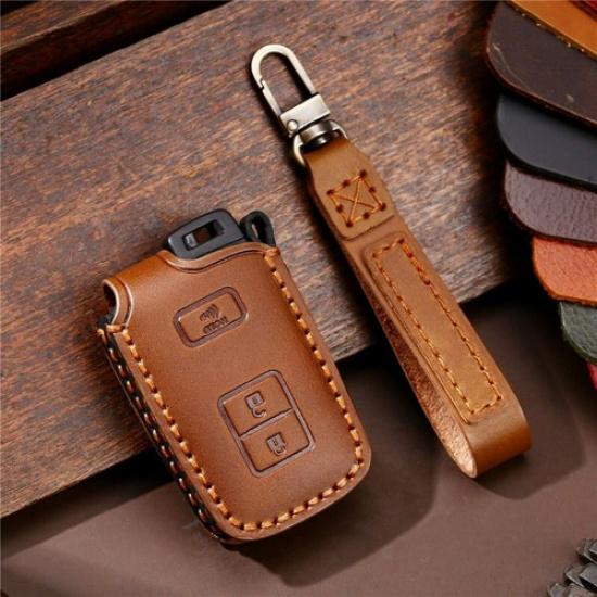 Genuine Leather Car Key Fob Case Cover For Toyota Avalon Tacoma Camry Corolla
