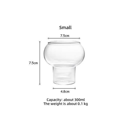 

KEMORELA New Nordic Style Bar Cocktail Glass Coffee Mug Transparent Ball Yogurt Mousse Cup Ice Cream Dessert Cup Milk Shake Mug 401-500ml