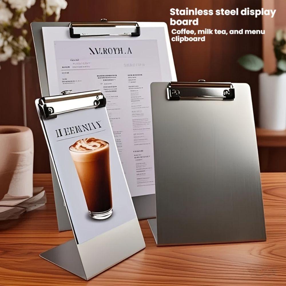 Vertical Menu Clip Stand A4/A5/A7/B6/A6 Bill Clip Silver Table Check Holder  Tabletop
