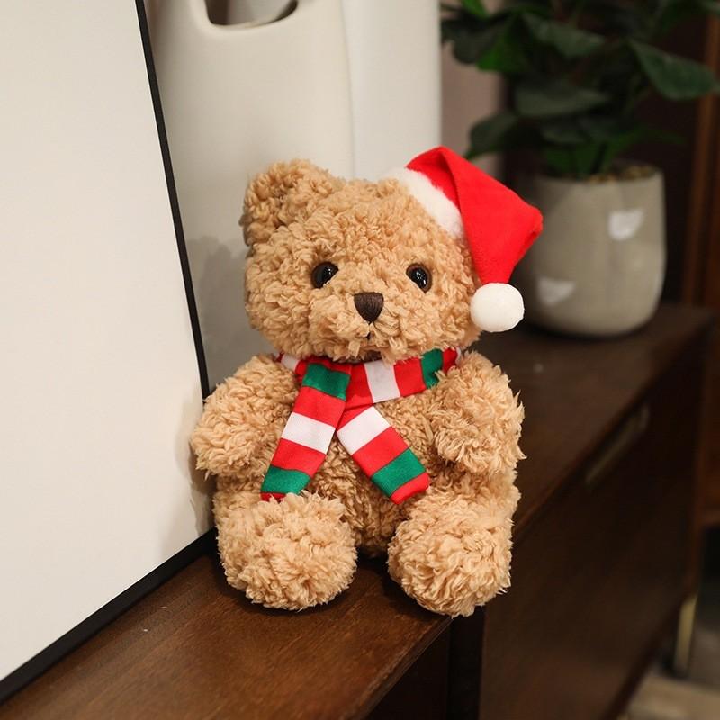 Plush Toy Christmas Polar Bear Penguin Doll Santa Claus Stuffed Animal Decor