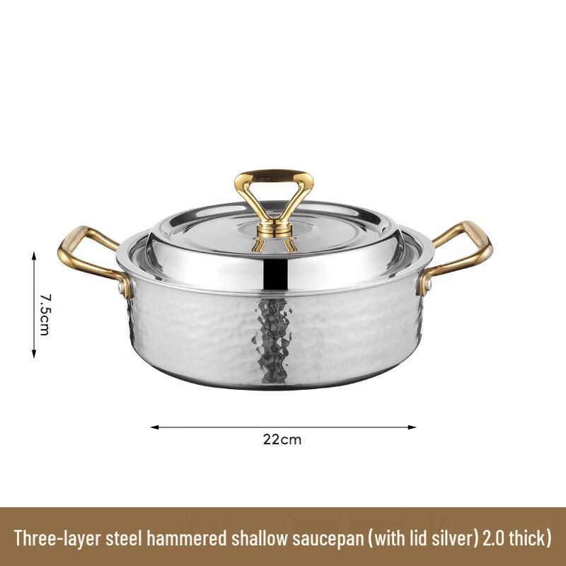 Premium Hammered Copper Divided Hot Pot