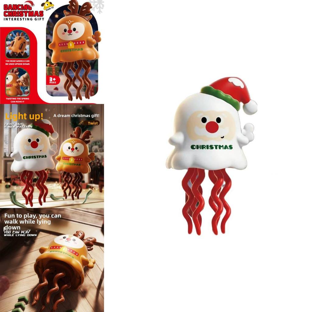 Dancing Octopus Wind Up Toy With Santa Claus And Elk Design For Childrens Playtime